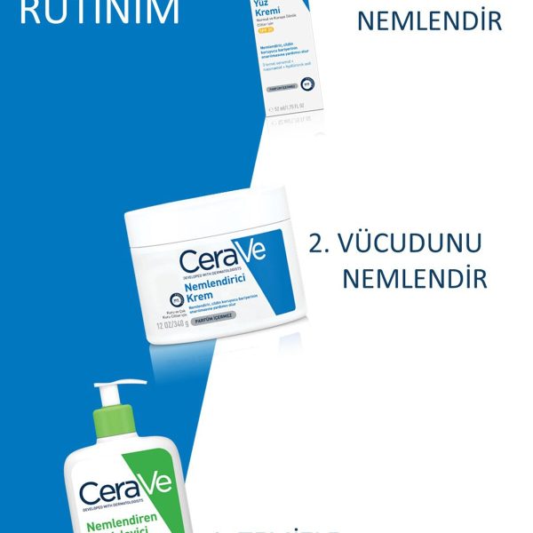Cerave Nemlendirici Krem Kuru Ciltler Seramid ve Hyalüronik Asit İçerikli Yüz Vücut 340 gr
