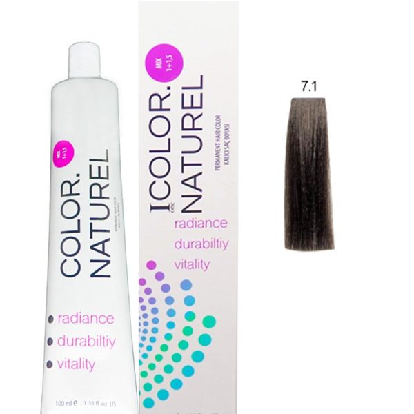Color Naturel Kalıcı Saç Boyası 100 ml 7.1 Küllü Kumral