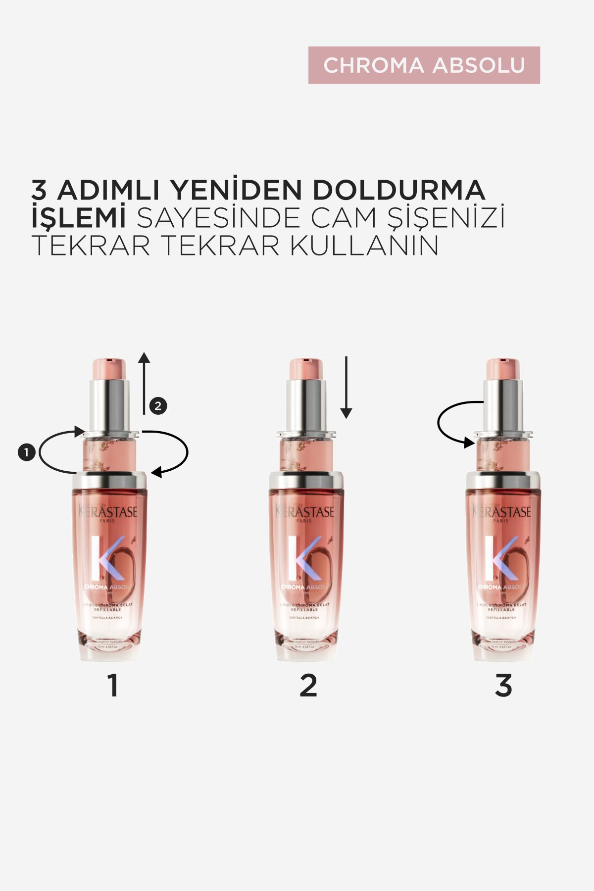 Kerastase Chroma Absolu L'huile Chroma Eclat Boyalı Saçlar Için Bakım Yağı 75 ml - Görsel 7
