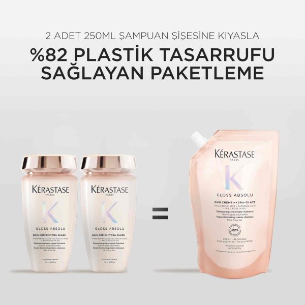 Kerastase Gloss Absolu Bain Creme Elektriklenmeye Eğilimli Saçlar için Parlaklık Veren Refill Şampuan 500 ML