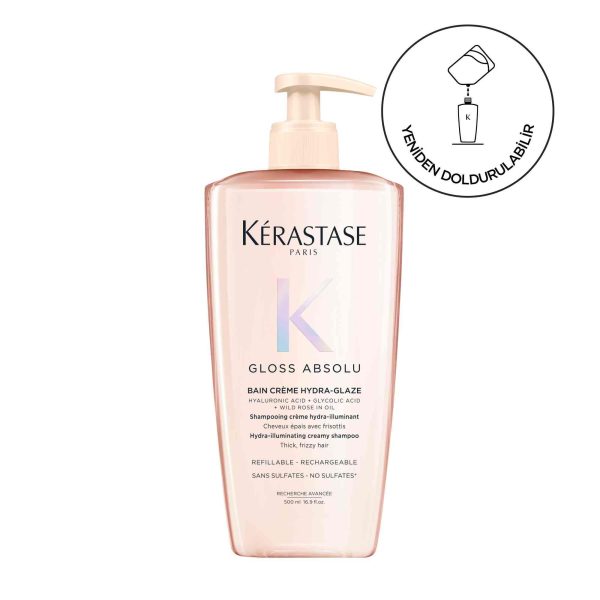 Kerastase Gloss Absolu Bain Hydra-Glaze Elektriklenmeye Eğilimli Saçlar için Parlaklık Veren Şampuan 500 ML